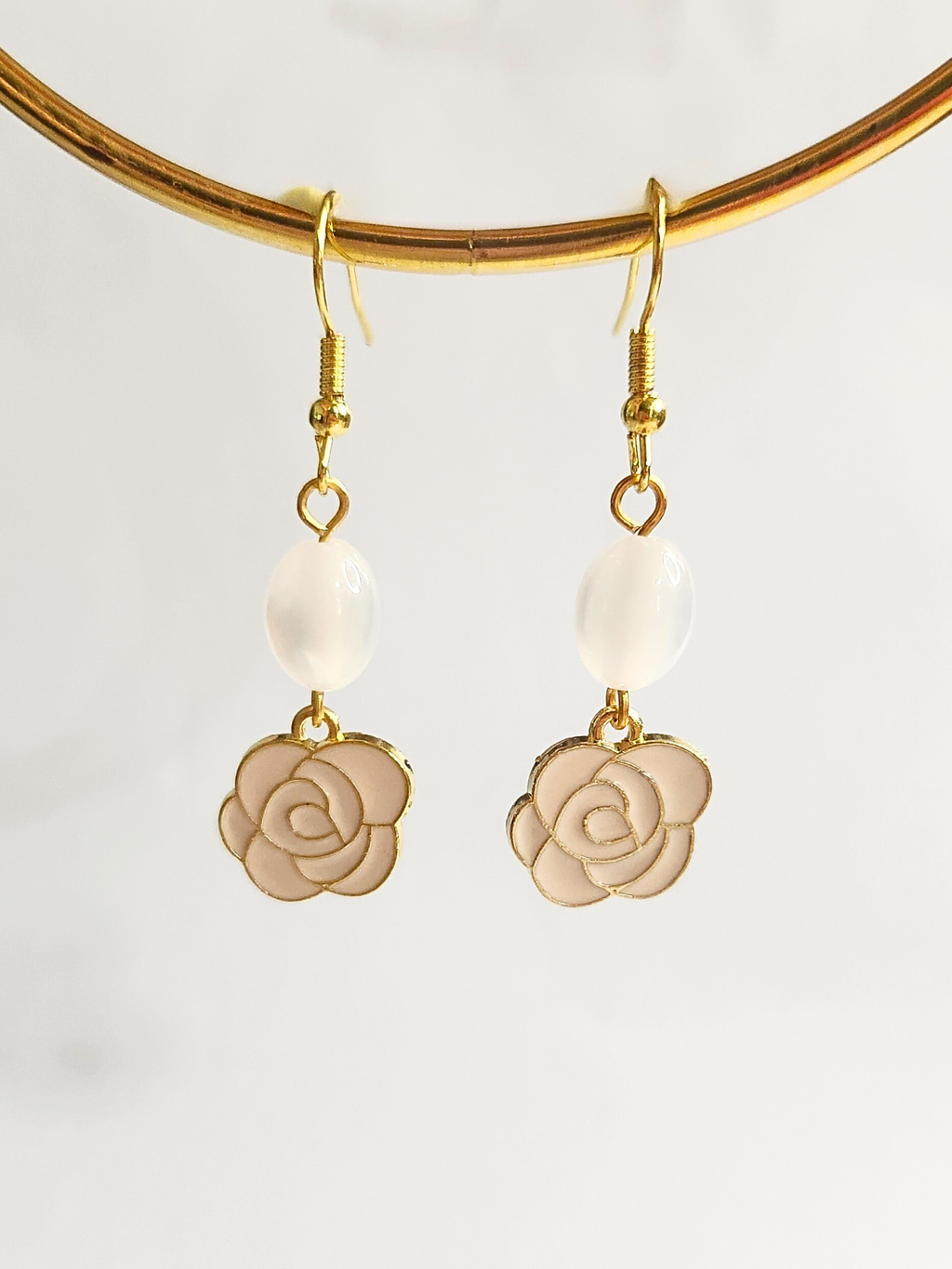 • Boucles d'oreilles • Rose Poudrée