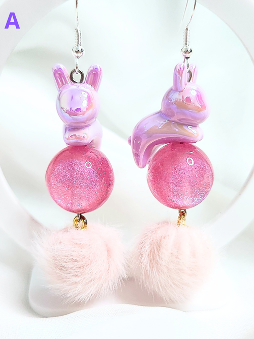 • Earrings • Purple Bunnies