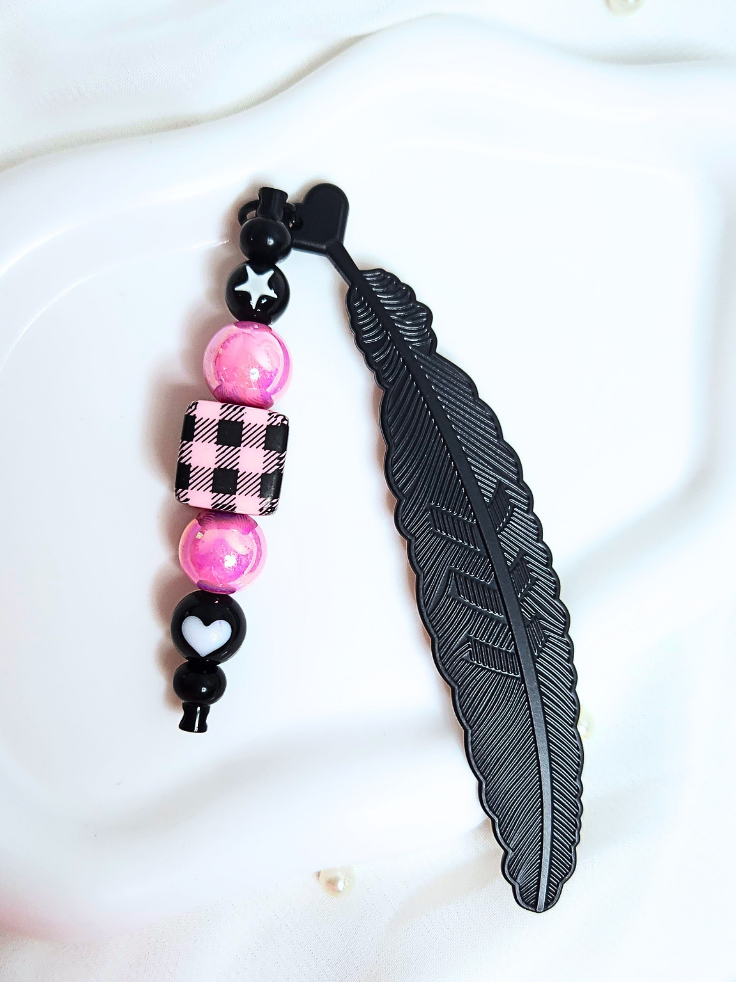 • Marque-page • Plume Black&Pink
