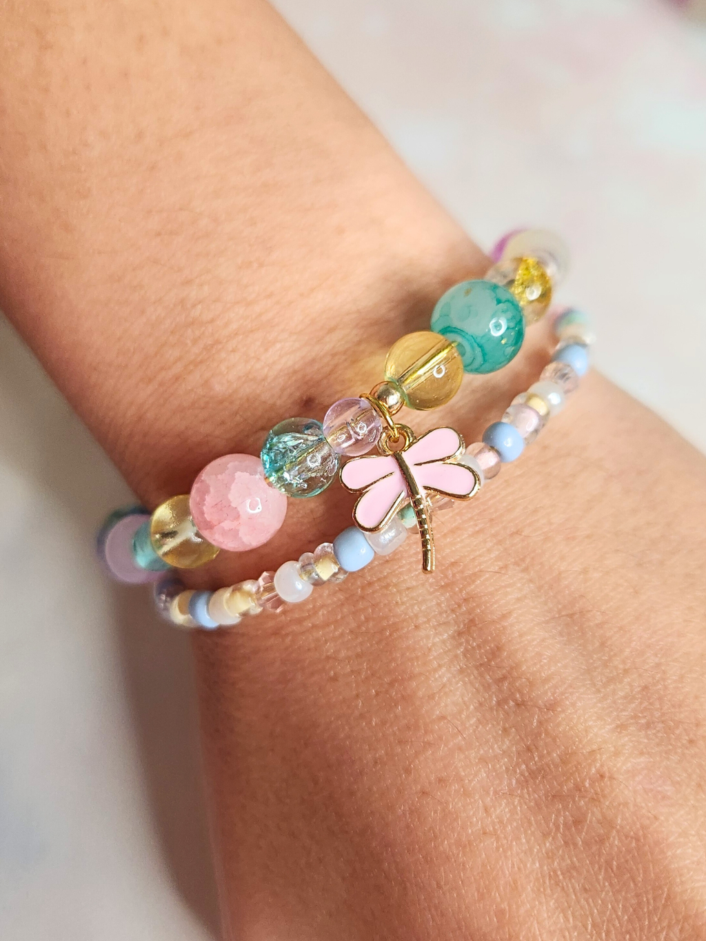 • Bracelet Simple • Libellule Pastel