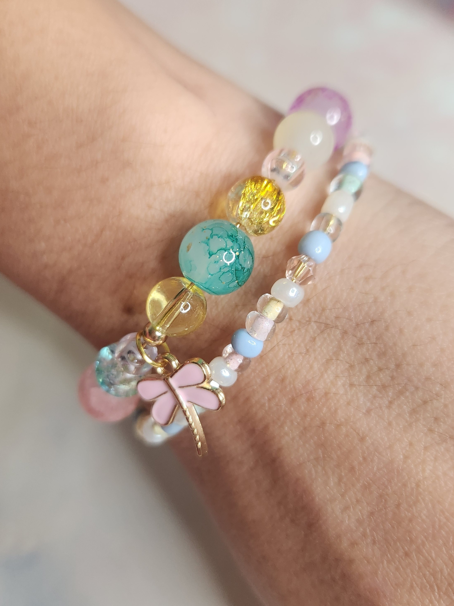 • Bracelet Simple • Libellule Pastel