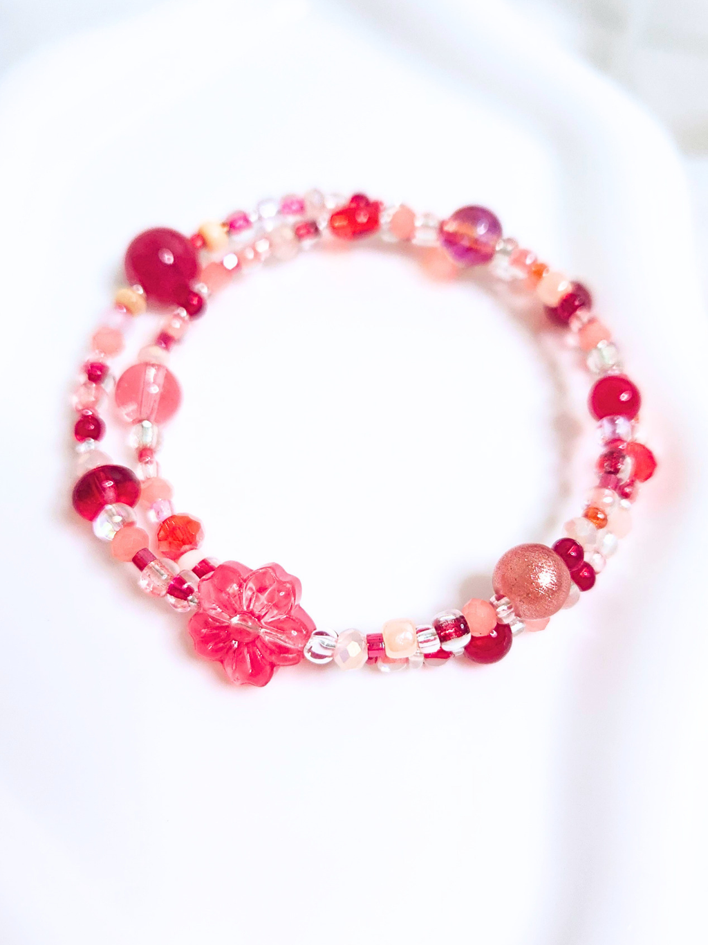 • Double Bracelet • Raspberry Flower