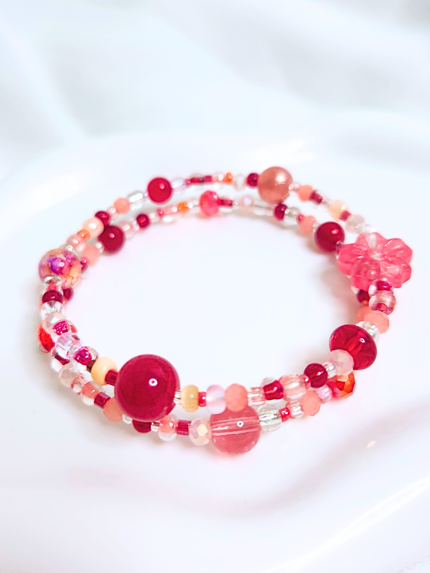 • Double Bracelet • Raspberry Flower